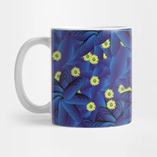 Blue Leaf Pattern Mug